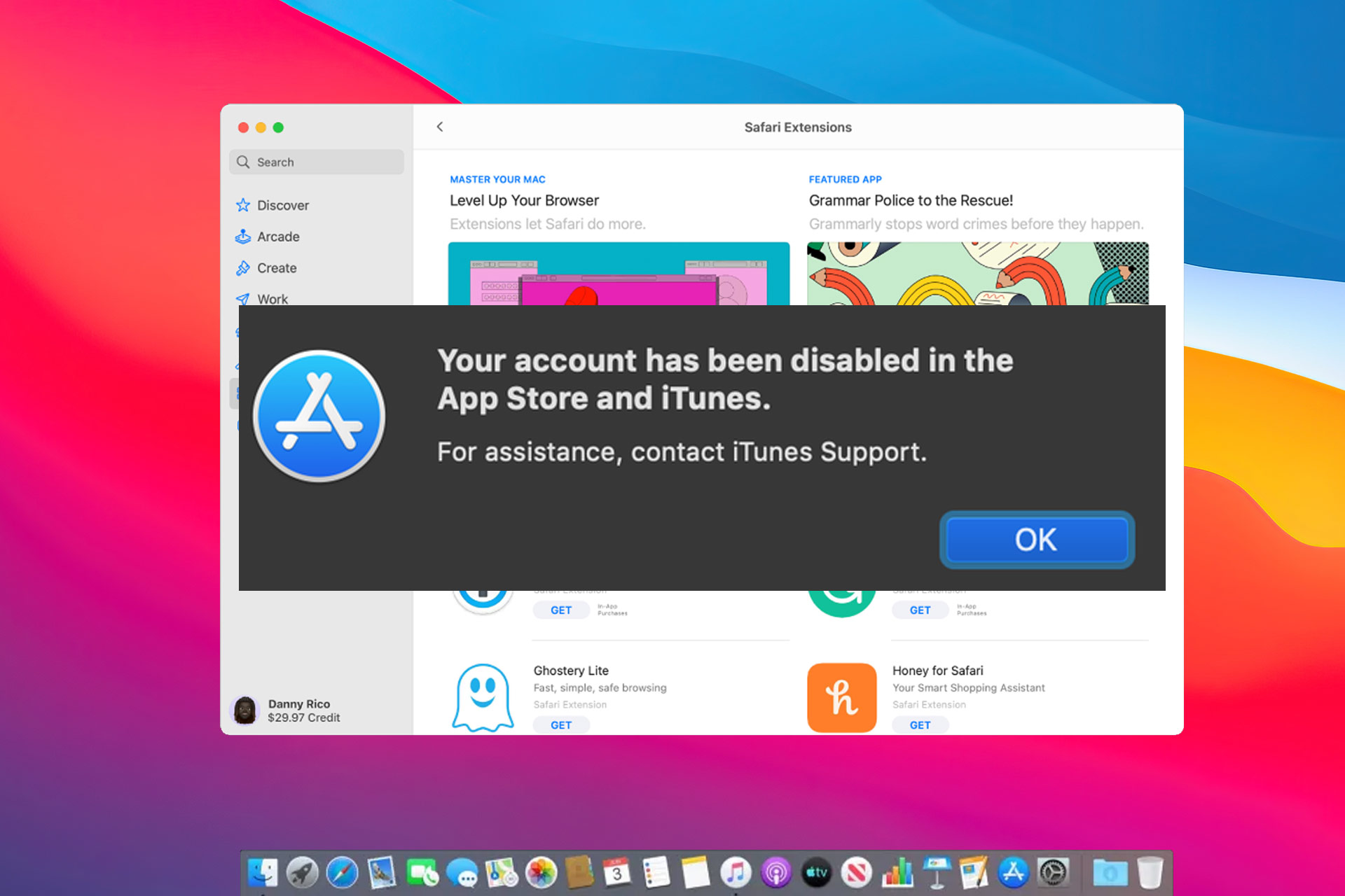 your account has been disabled in the app store and itunes